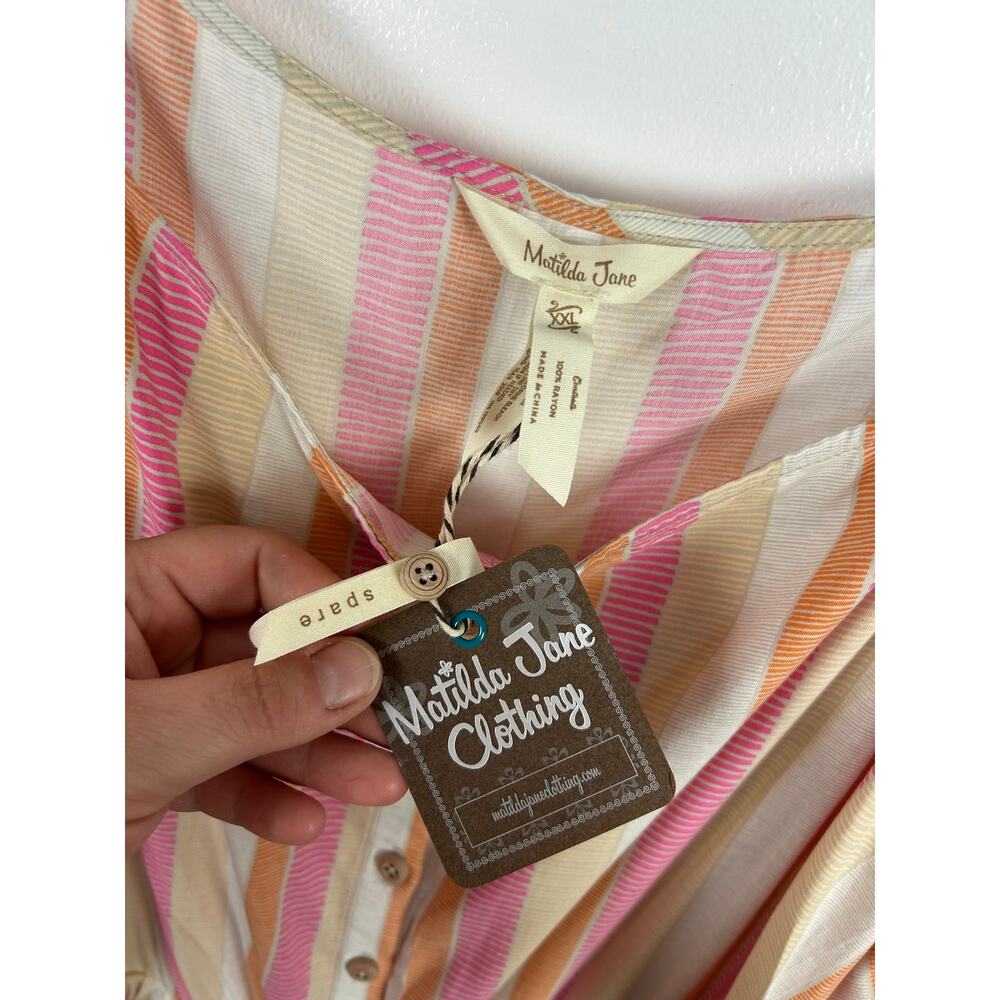 NEW Matilda Jane Take A Chance Romper Women's Plus Size XXL Pink Orange - Picture 3 of 9